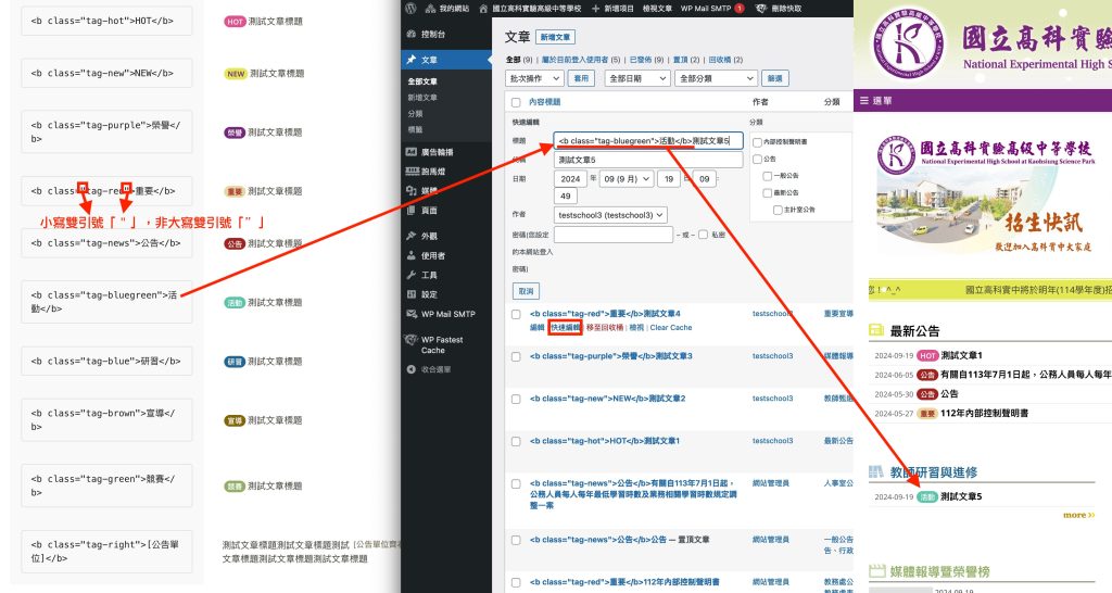 文章頁面標題前綴標示